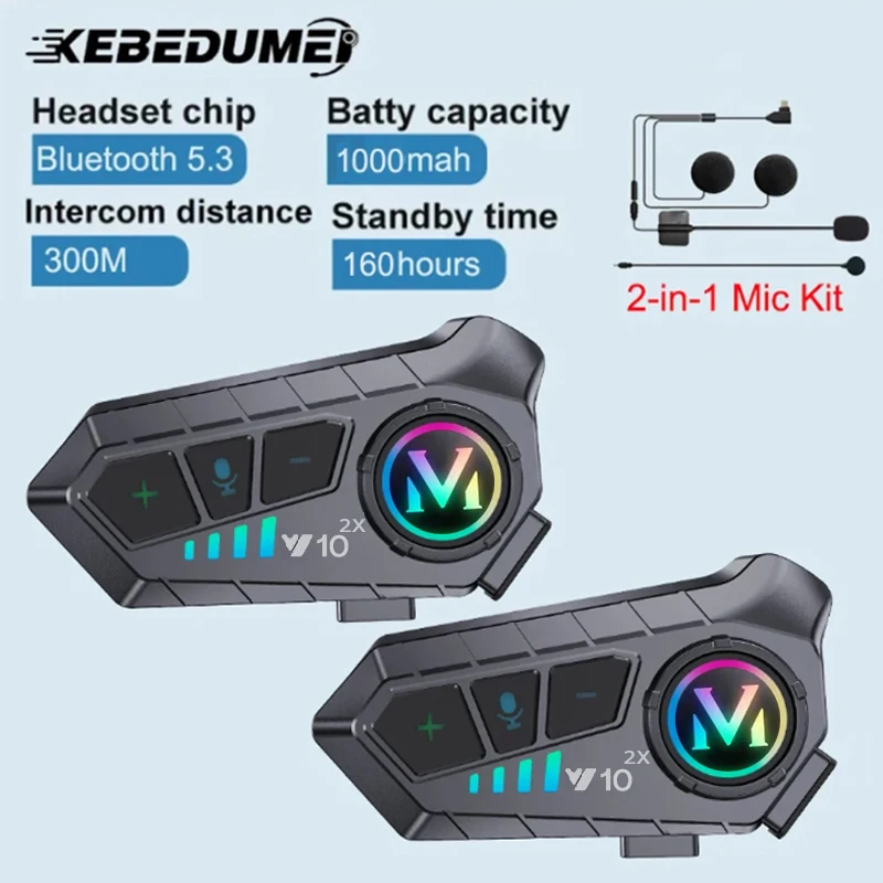 Universal Motorcycle Helmet Intercom Headset - Interkom motocyklowy 1/2x, zestaw słuchawkowy do