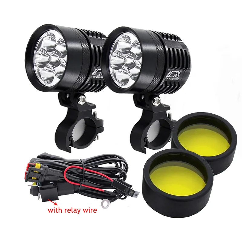 Universal Motorcycle Led Headlight Projector - Dwukolorowa lampa LED stroboskopowa do motocykla,