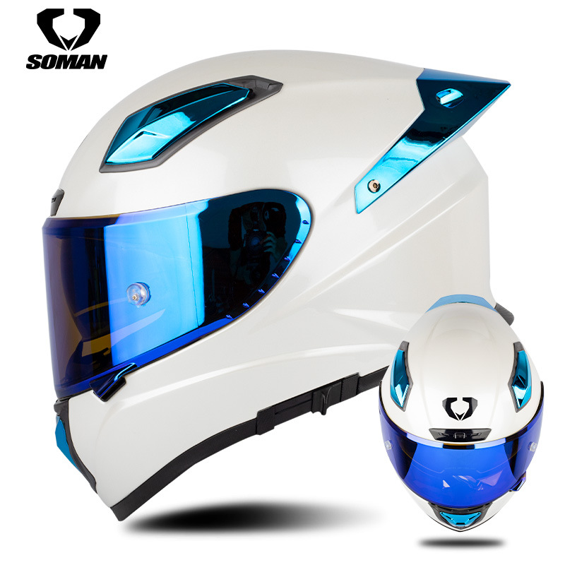 Carbon Fiber Lightweight Motorcycle Helmet - Kask motocyklowy Soman z włókna węglowego,