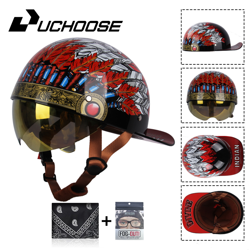 Vintage Open Face Retro Helmet - 2024 dla dorosłych otwarta twarz lato