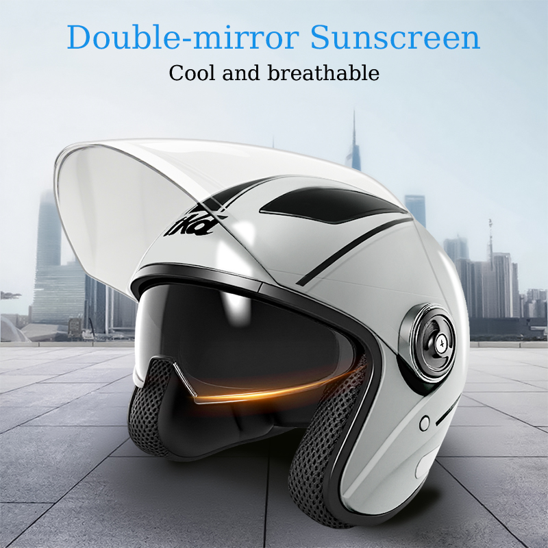 Dual Visor Motorcycle Racing Helmet - Kask motocyklowy z podwójnym wizjerem, modułowy,