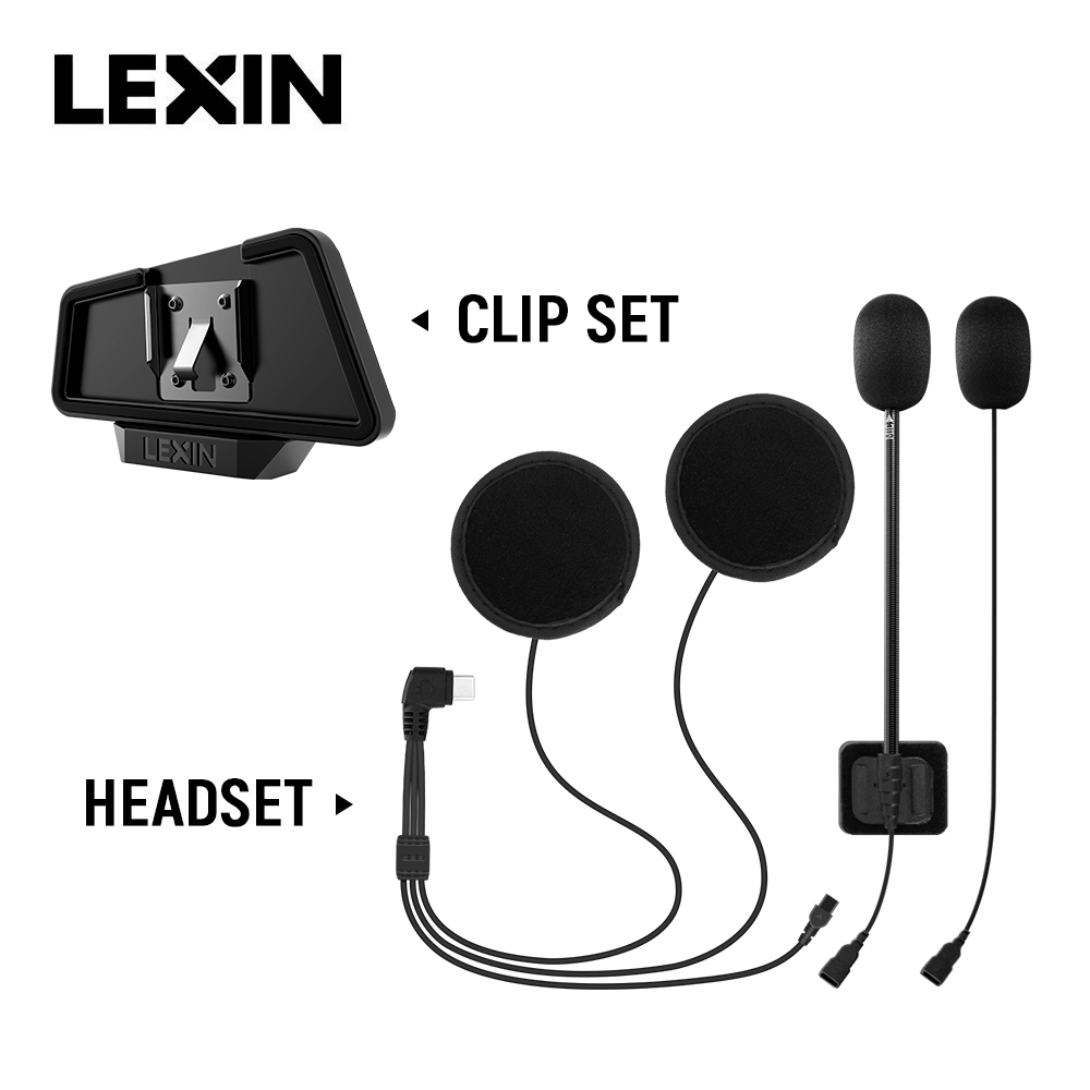 Full Face Motorcycle Helmet With Bluetooth - Zestaw interkomowy LEXIN LX-B4FM-X z klipsem