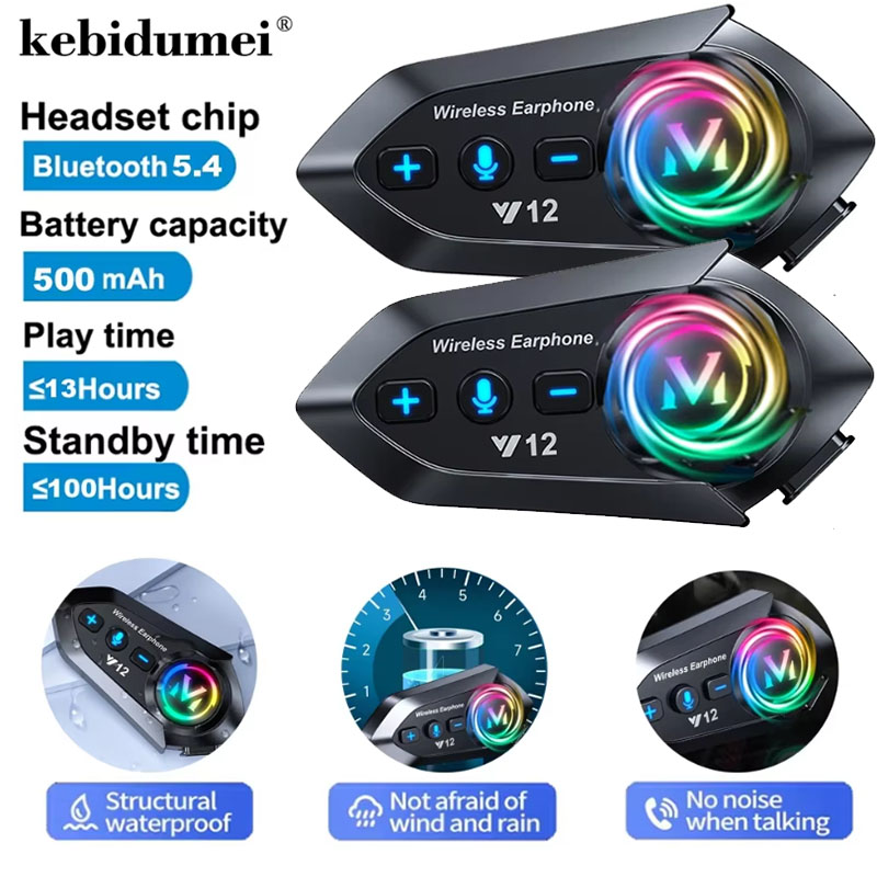 Full Face Motorcycle Helmet With Bluetooth - Zestaw słuchawkowy do kasku motocyklowego Y12