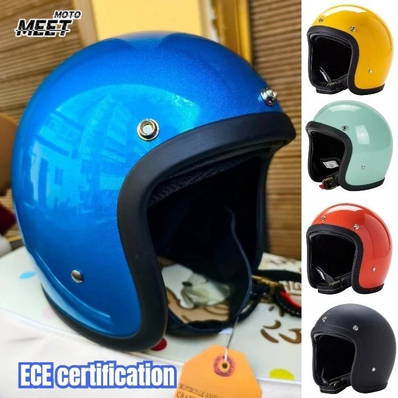 Vintage Open Face Retro Helmet - Kask motocyklowy w stylu japońskim i
