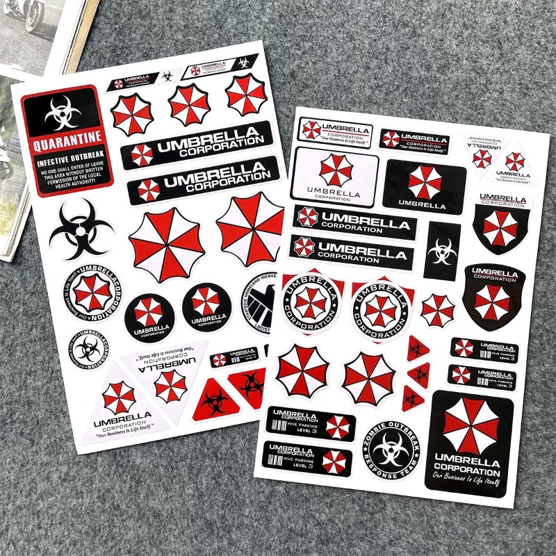 Motorcycle Helmets - Naklejki ostrzegawcze Umbrella z Resident Evil,