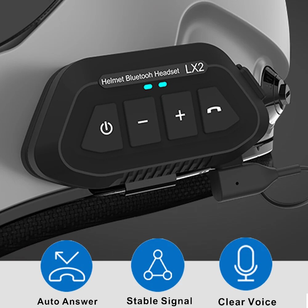 Full Face Motorcycle Helmet With Bluetooth - 1200mAh Motorcycle Helmet Wireless Headset BT