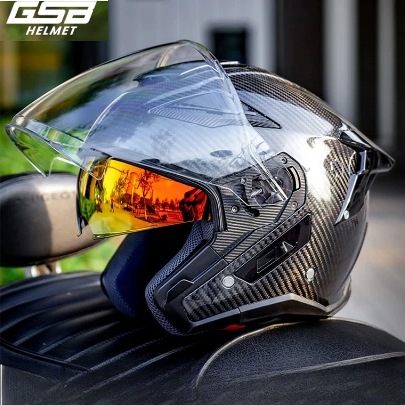 Carbon Fiber Lightweight Motorcycle Helmet - Kask motocyklowy GSB z włókna węglowego,