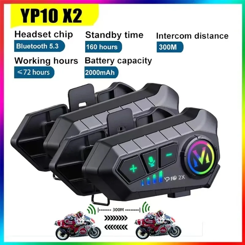 Universal Motorcycle Helmet Intercom Headset - Y10 2X Kask motocyklowy Bluetooth Domofon
