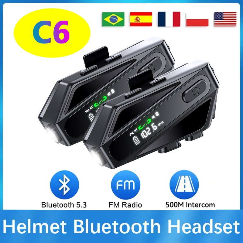 Universal Motorcycle Helmet Intercom Headset - 1/2 szt. Interkom motocyklowy Bluetooth do
