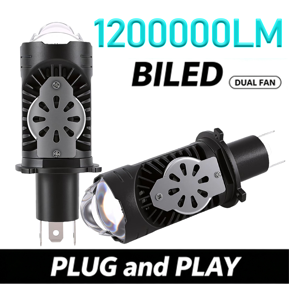 Universal Motorcycle Led Headlight Projector - Żarówki CANBUS H4 Bi LED do