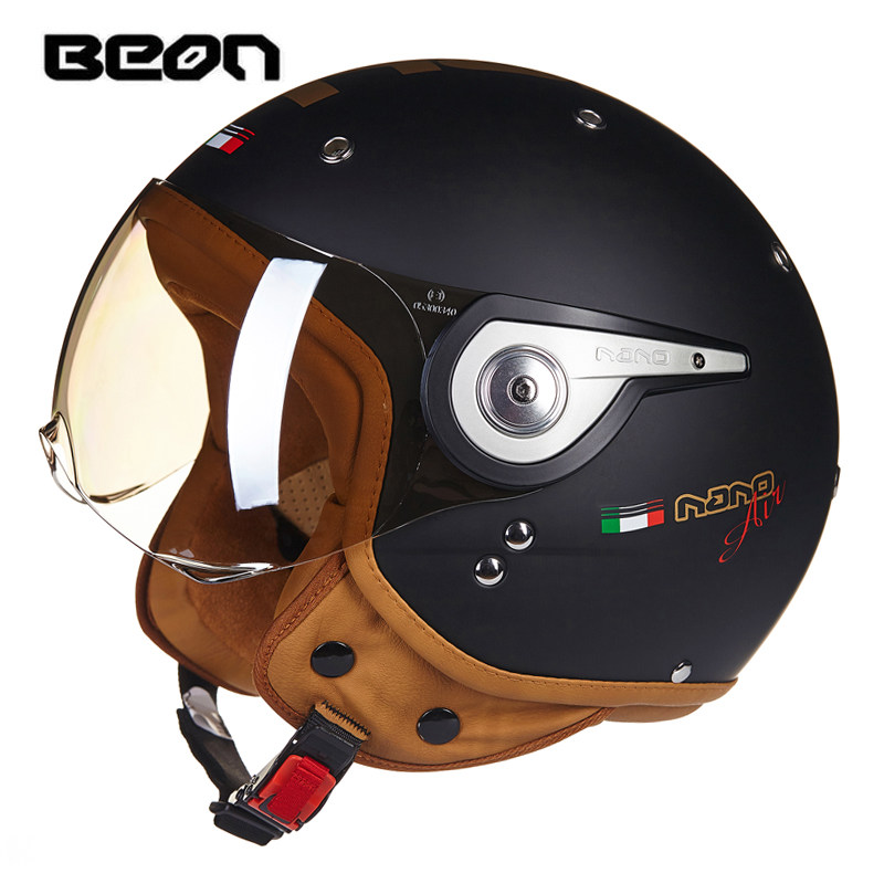 Vintage Open Face Retro Helmet - BEON B-110 kask motocyklowy beon 3/4