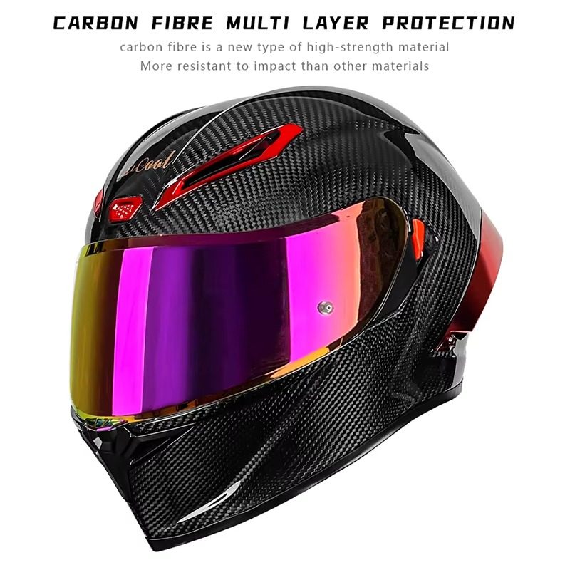 Carbon Fiber Lightweight Motorcycle Helmet - Lekki kask motocyklowy integralny z włókna