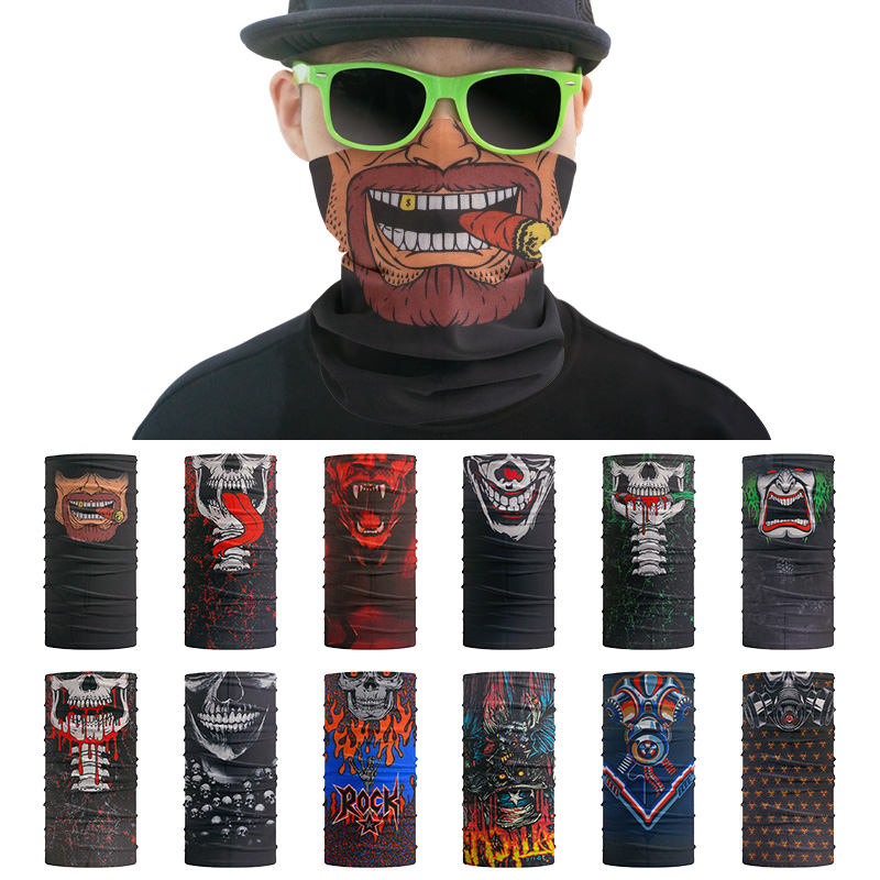 Riding Gear - Outdoor 3D czaszka chustka Halloween bezszwowa
