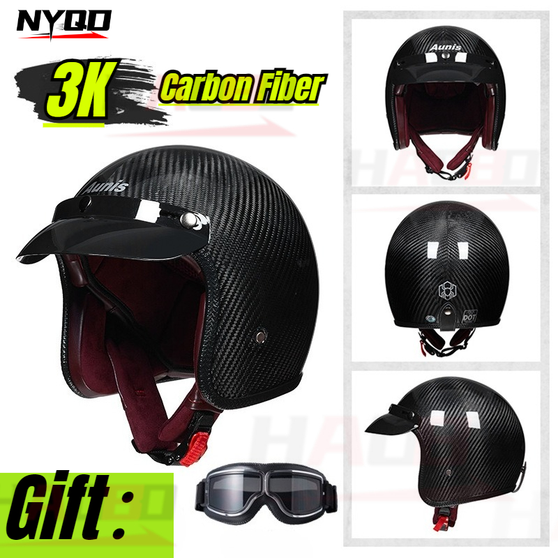 Kask motocyklowy z włókna węgl – Carbon Fiber Lightweight Motorcycle Helmet recenzja i cena