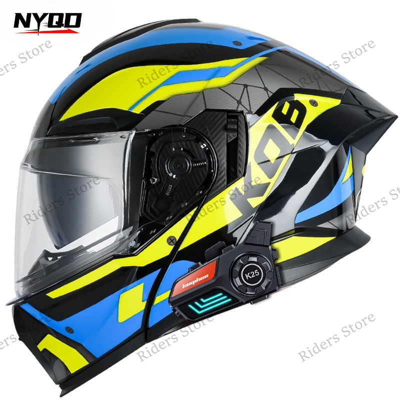 Kask motocyklowy z podnoszoną  – Full Face Motorcycle Helmet With Bluetooth recenzja i cena