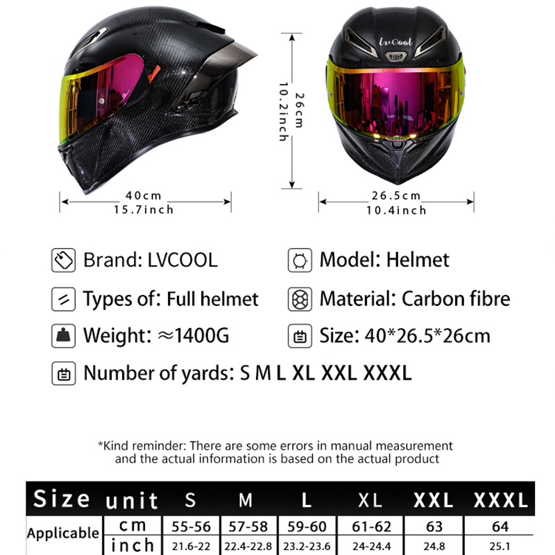 Kask motocyklowy integralny z  – Carbon Fiber Lightweight Motorcycle Helmet recenzja i cena