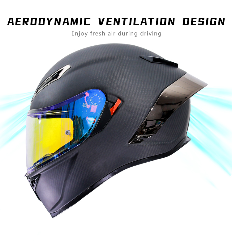 Kask motocyklowy integralny z  – Carbon Fiber Lightweight Motorcycle Helmet recenzja i cena