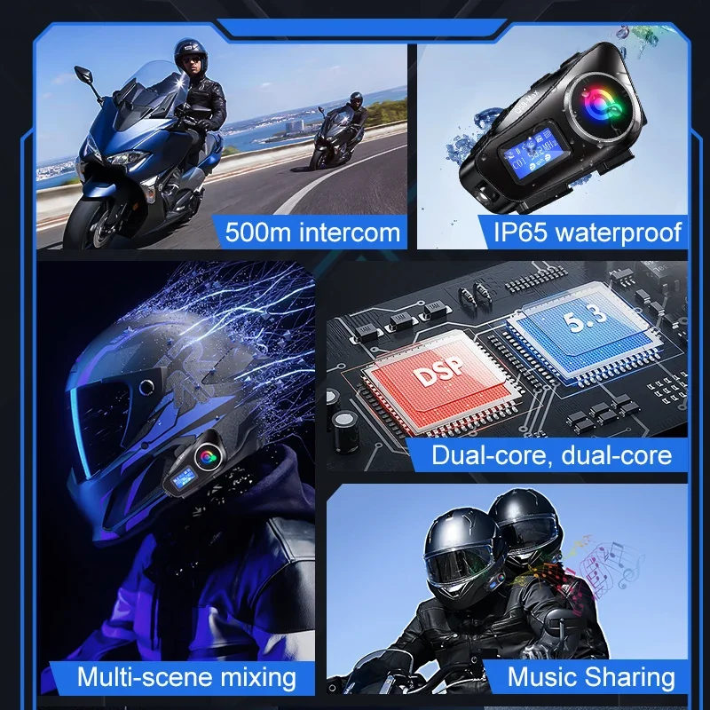 Duży ekran Domofon do kasku Ze – Universal Motorcycle Helmet Intercom Headset recenzja i cena