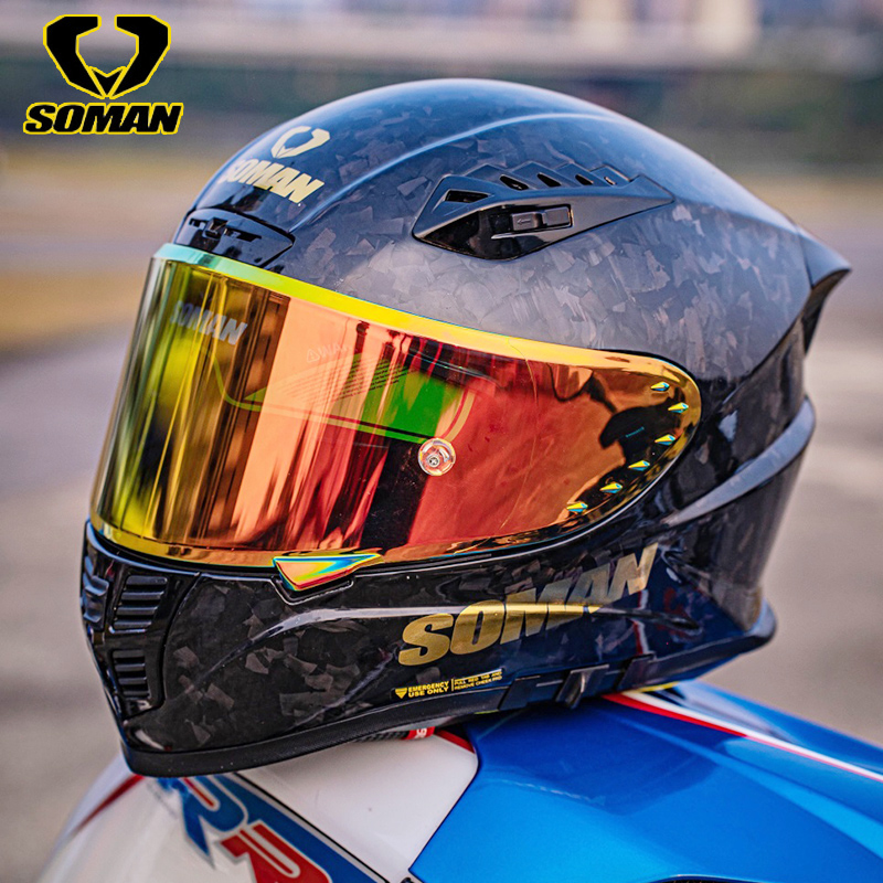 SOMAN kaski pełnotwarzowe do m – Carbon Fiber Lightweight Motorcycle Helmet recenzja i cena