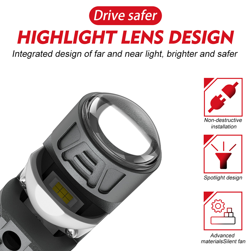 1x Żarówka LED H4 dwukolorowa  – Universal Motorcycle Led Headlight Projector recenzja i cena