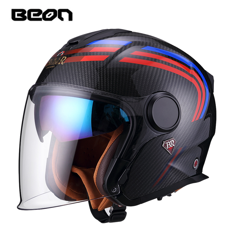 Kask motocyklowy BEON BR23 z w – Carbon Fiber Lightweight Motorcycle Helmet recenzja i cena