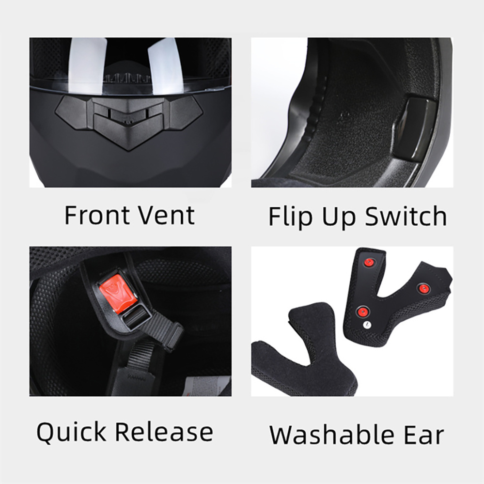 Modułowy kask motocyklowy z po – Modular Flip Up Motorcycle Helmet Dot Approved recenzja i cena