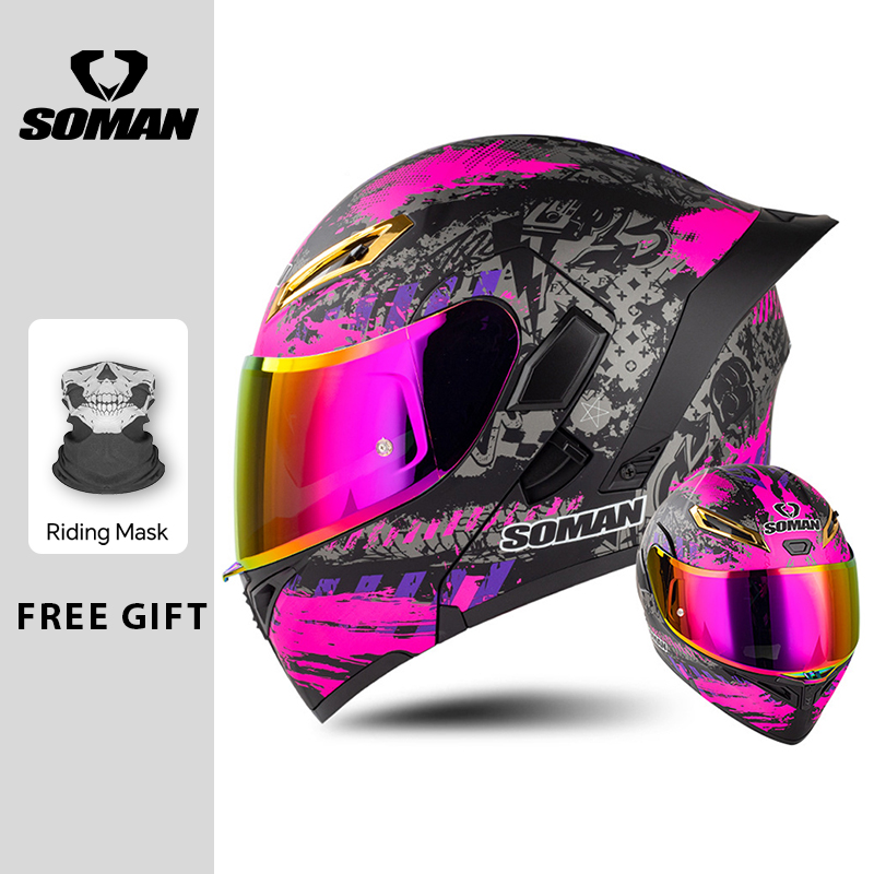 Kask motocyklowy unisex z podw – Dual Visor Motorcycle Racing Helmet recenzja i cena