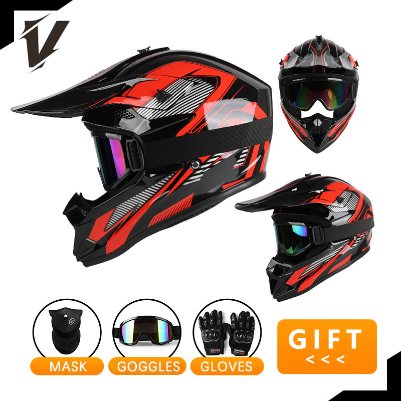Zestaw kasku motocyklowego ter – Off Road Motocross Helmet Goggles Set recenzja i cena