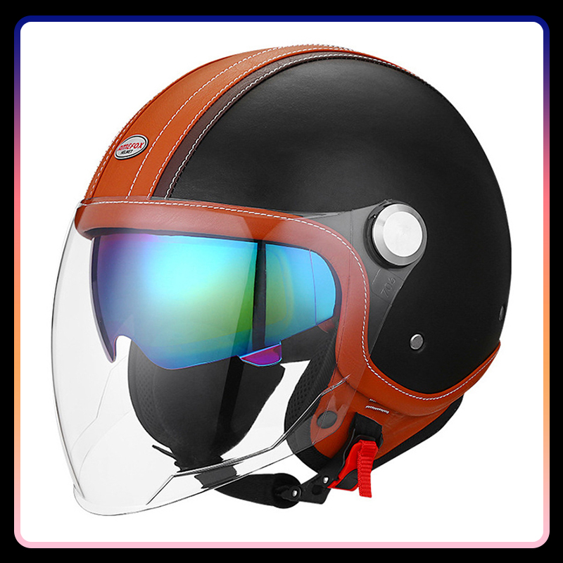 Kask motocyklowy otwarty z pod – Vintage Open Face Retro Helmet recenzja i cena