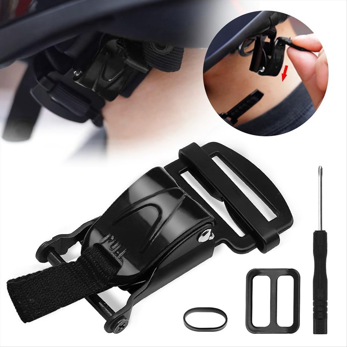 Kompatybilny zestaw do szybkie – Quick Release Buckle Motorcycle Helmet recenzja i cena