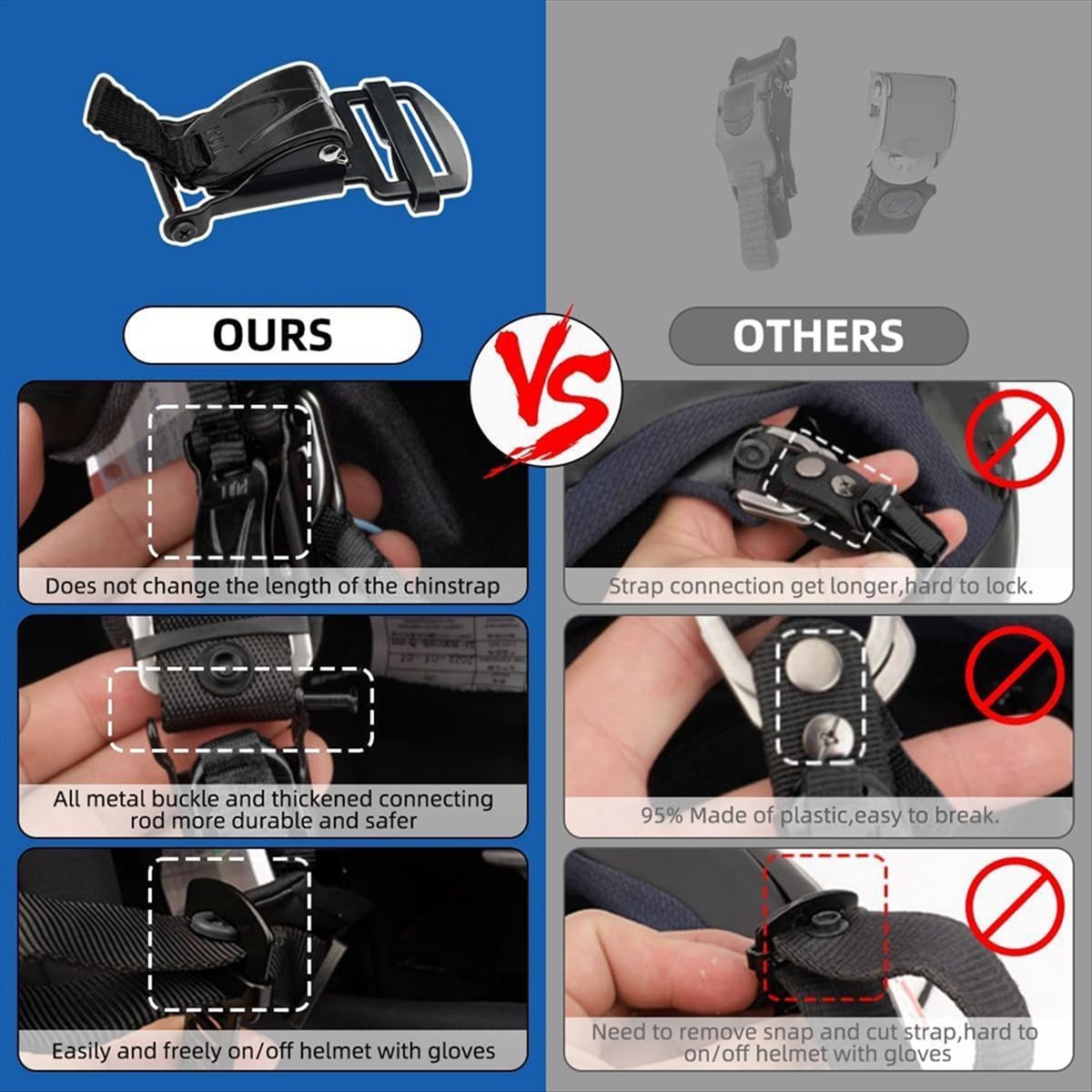 Kompatybilny zestaw do szybkie – Quick Release Buckle Motorcycle Helmet recenzja i cena