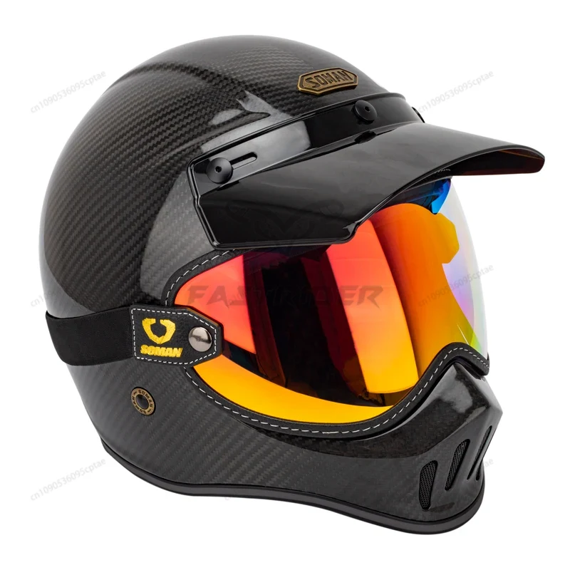 Okulary motocyklowe SOMAN w st – Vintage Open Face Retro Helmet recenzja i cena