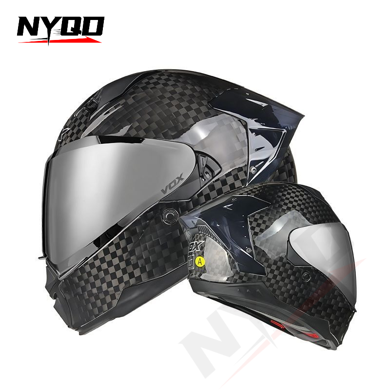 Kask motocyklowy integralny z  – Dual Visor Motorcycle Racing Helmet recenzja i cena
