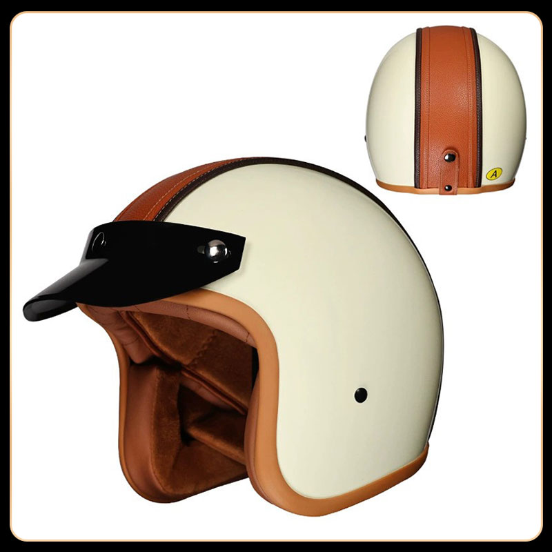 Kask motocyklowy vintage 3/4 o – Vintage Open Face Retro Helmet recenzja i cena