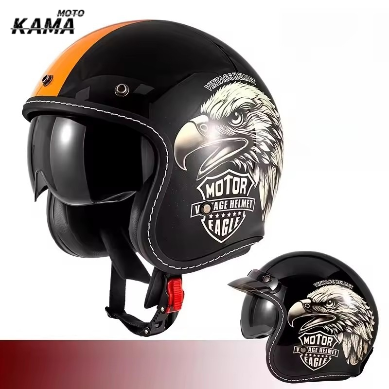 Kask motocyklowy otwarty HOT w – Vintage Open Face Retro Helmet recenzja i cena