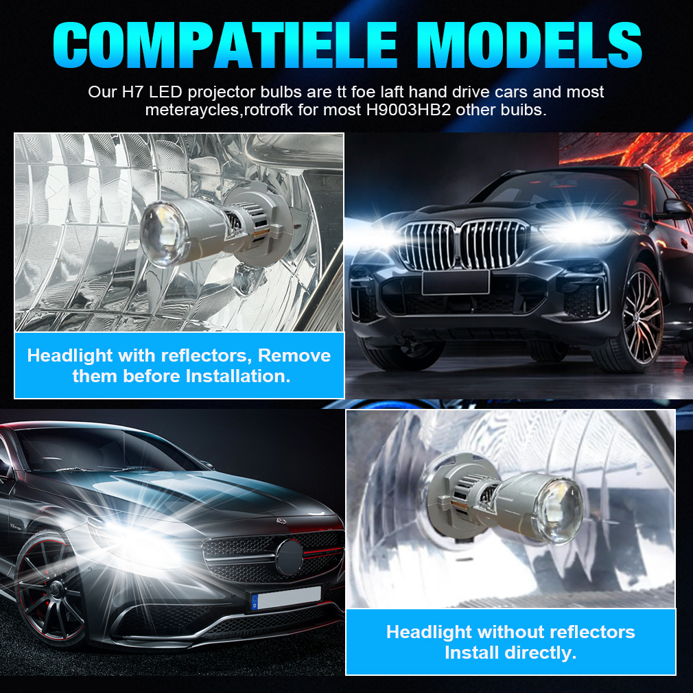 Projektor LED H7 do reflektoró – Universal Motorcycle Led Headlight Projector recenzja i cena